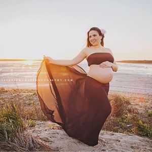 Navy Blue Two piece maternity gown